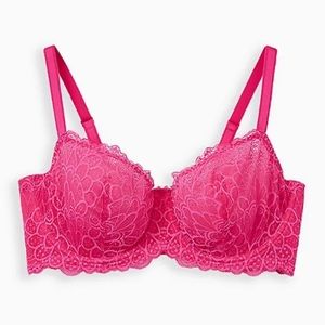 Torrid Pink Lace Balconette Bra, Size 46D